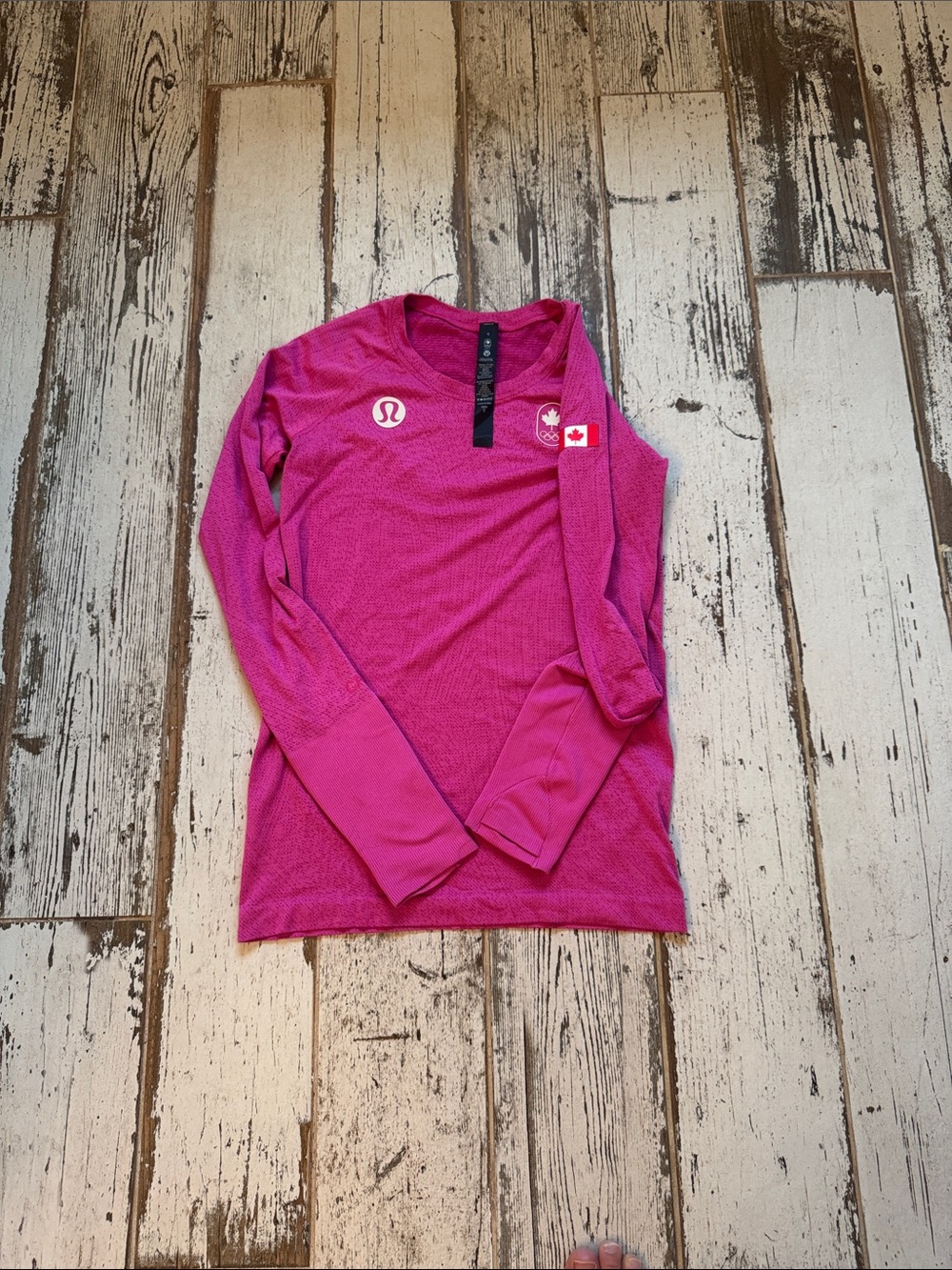 lululemon athletica Bright Pink Long Sleeve Performance Top